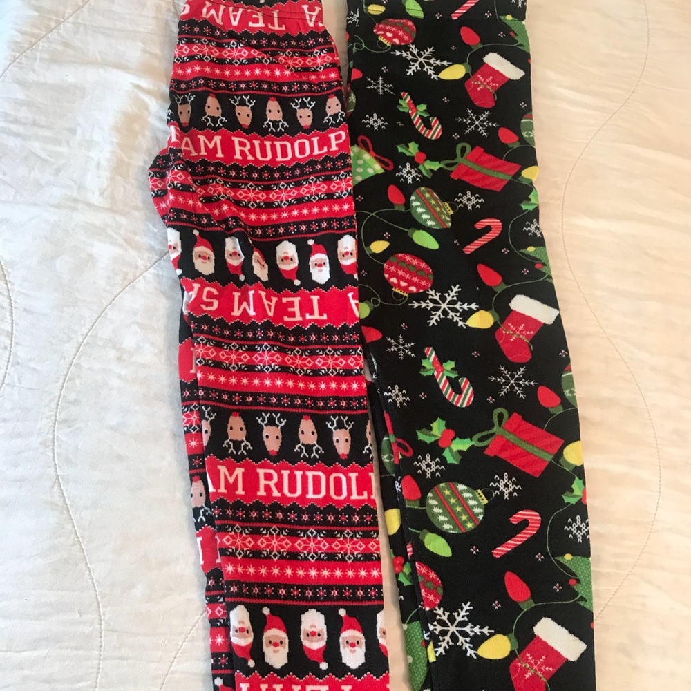 2 pair Christmas leggings